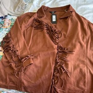 Fringed Suede Blazer